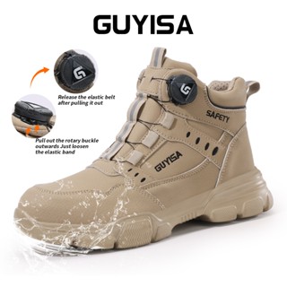 Guyisa รองเท้าเซฟตี้รองเท้าทํางาน Steel Soe Boots กันน้ํา Hi…