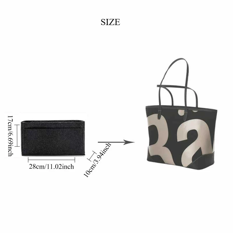 [พร้อมส่งในไทย] Felt ใส่กระเป๋าสําหรับ For Rally city Tote Bag กระเป๋าแต่งหน้าผู้หญิง thumbnail 3