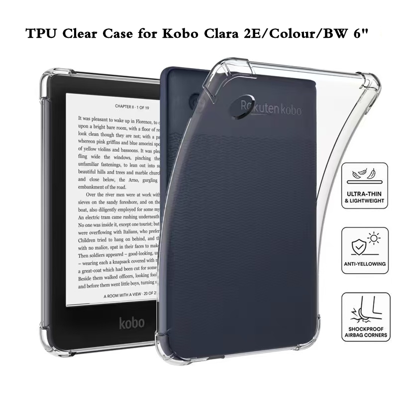 Clear Soft Case Premium TPU Case สําหรับ 6" Kobo Clara BW/Kobo Clara Colour(2024)/Kobo Clara 2E(2022