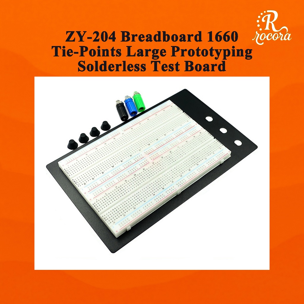 ZY-204 บอร์ดทดลอง Breadboard 1660 จุด แบบไม่ต้องบัดกรี สำหรับ Arduino IoT และงานอิเล็กทรอนิกส์