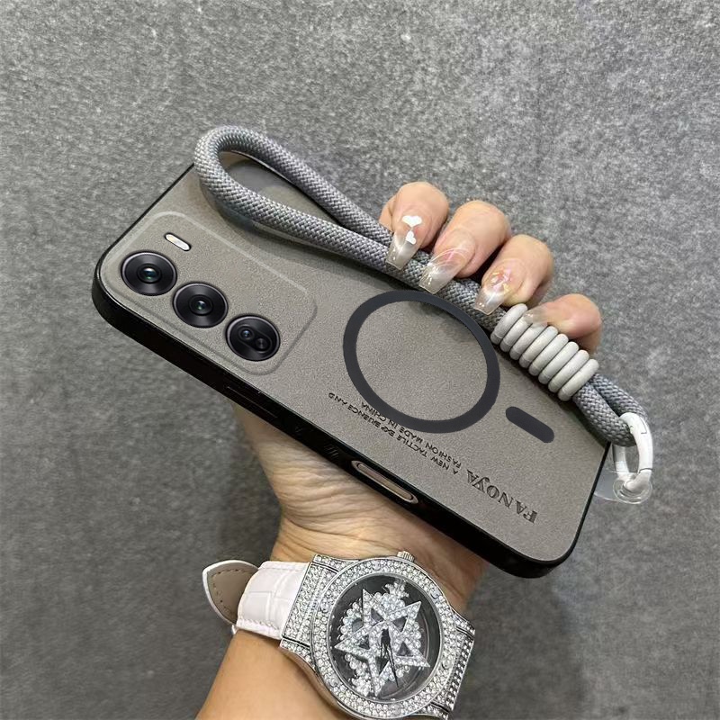 เคส เคสสําหรับOppo reno 12 pro 5G reno12 5G 2024 เคสโทรศัพท์หนังขอบนุ่มกันลื่นฝาครอบดูดซับแรงกระแทกพร้อมแหวนดูดแม่เหล็กและเชือกป้องกันการสูญหายYBPHSWBQ01