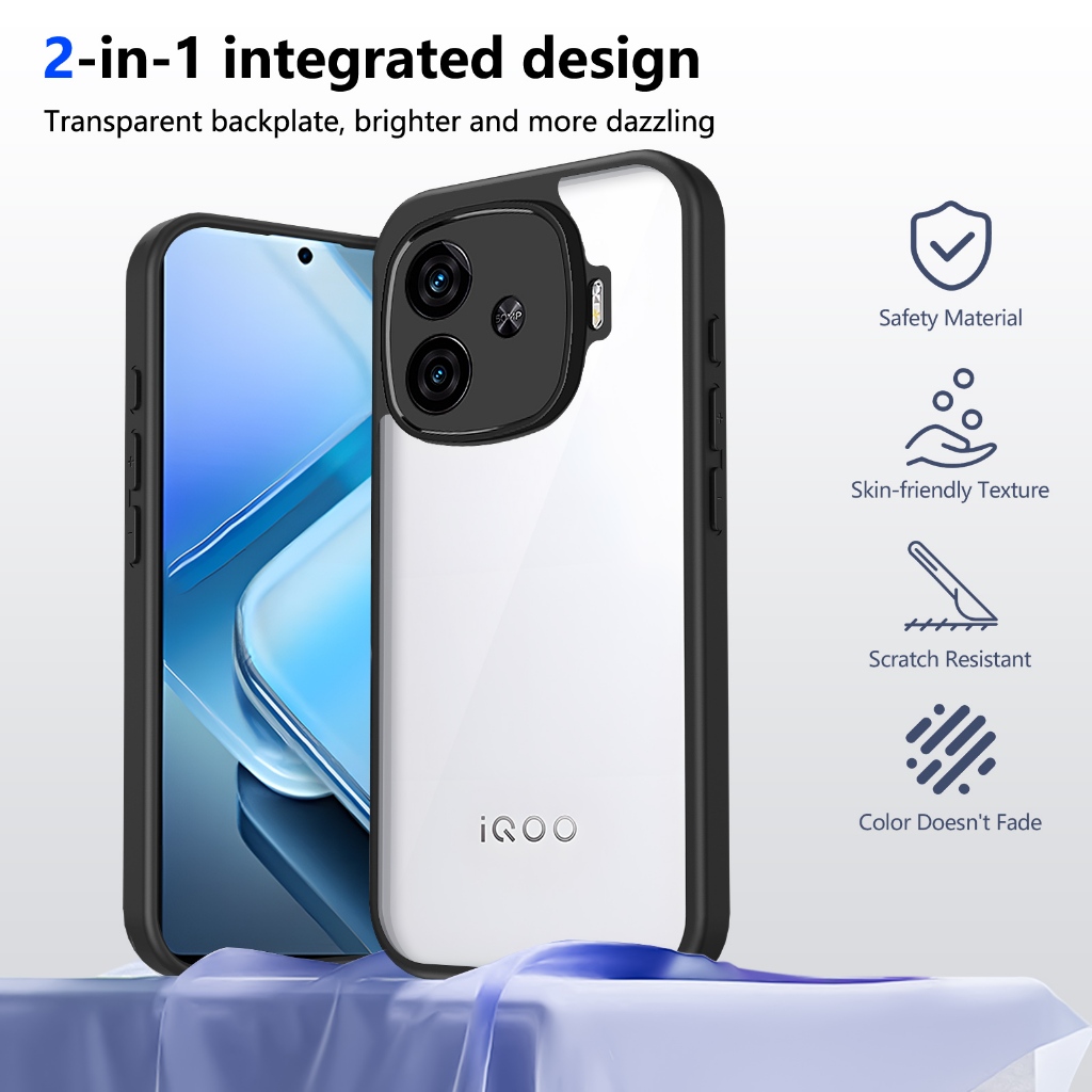 ปลอกสําหรับ vivo iQOO Z9 Turbo Turbo + 5G iQ00 iQOOZ9Turbo + V2352A V2417A เคสโทรศัพท์อะคริลิคใสโปร่