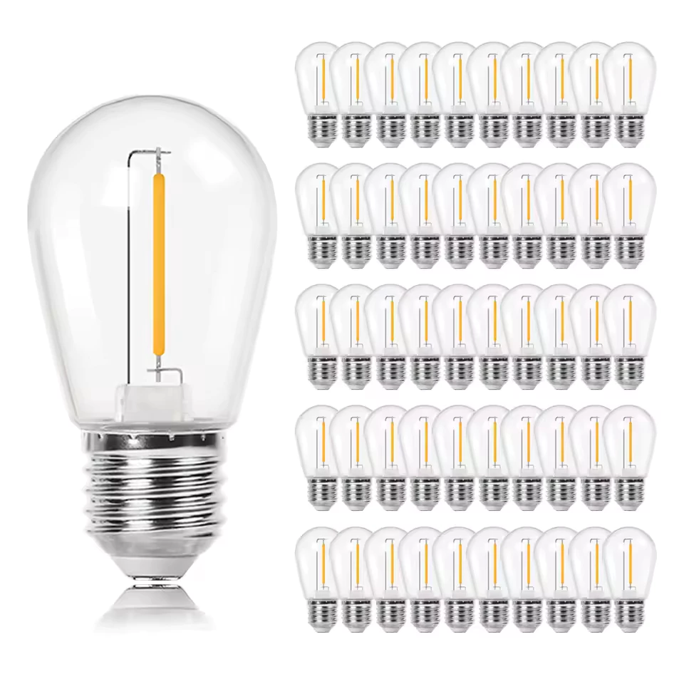 S14 1W LED String หลอดไฟ Equal ถึง 11W E27 ฐาน Vintage Edison พลาสติกกันน้ํากลางแจ้งเปลี่ยนหลอดไฟ Party งานแต่งงาน Decor