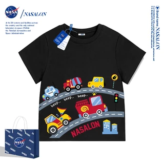 NASA เสื้อยืดเด็ก cotton 100% ลายการ์ตูนรถยนต์ เสื้อยืดเด็กผู้ชาย ใส่สบาย ระบายอากาศดี คุณภาพดี