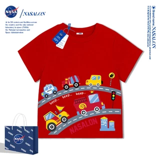 NASA เสื้อยืดเด็ก cotton 100% ลายการ์ตูนรถยนต์ เสื้อยืดเด็กผู้ชาย ใส่สบาย ระบายอากาศดี คุณภาพดี