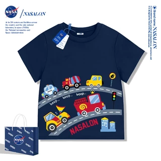 NASA เสื้อยืดเด็ก cotton 100% ลายการ์ตูนรถยนต์ เสื้อยืดเด็กผู้ชาย ใส่สบาย ระบายอากาศดี คุณภาพดี