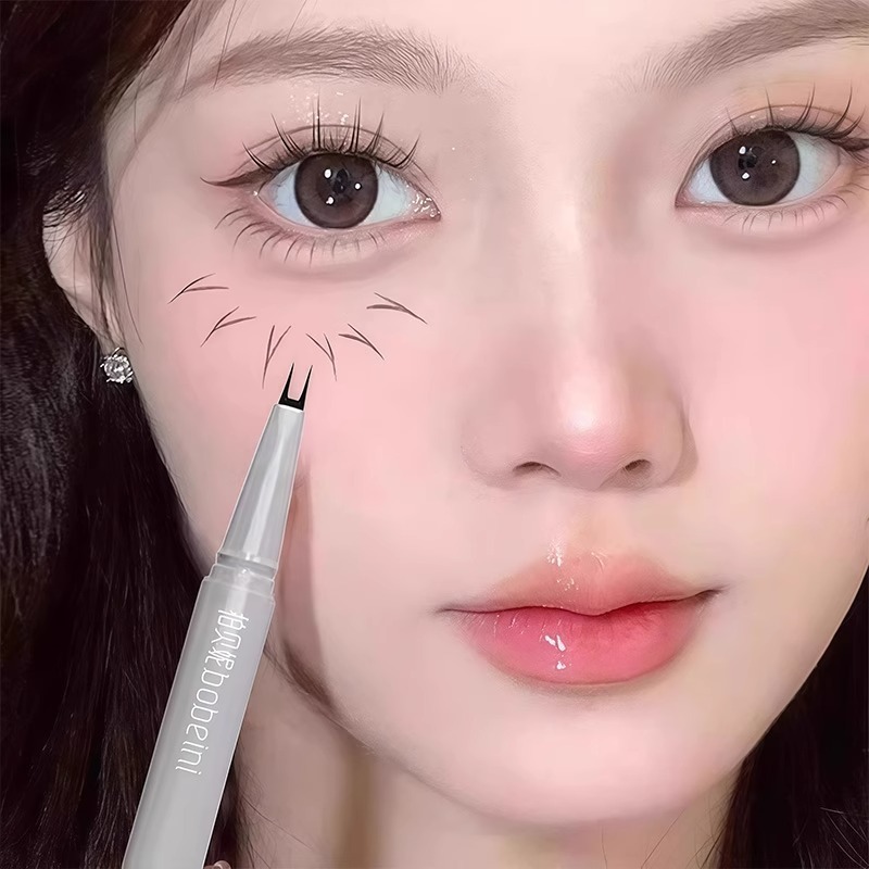 ขนตาล่างต่ํา Double-Claw Liquid Eyeliner Pen Lying Silkworm Eyelid Down to Waterproof Hold Makeup Non-Smu
