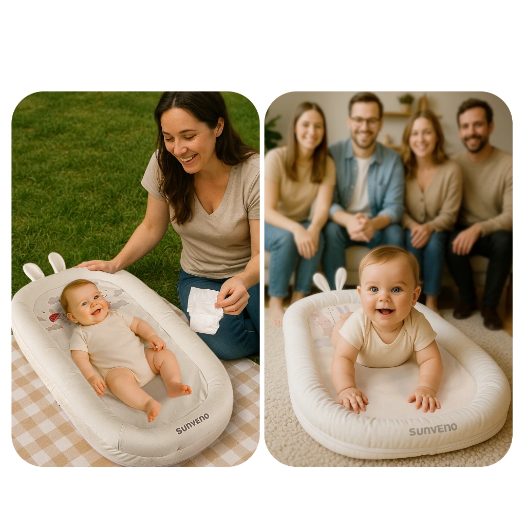 Sunveno มัลติฟังก์ชั่น Breathable แบบพกพา Baby Nest เด็กทารกเก้าอี้นอนทารกแรกเกิดเปล - รูปที่ 6