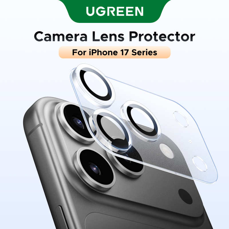 【for iPhone 17 Series】UGREEN ฟิล์มเลนส์กล้องหลังแบบใส แบบคลุมทั้งฐานกล้อง กระจกเลนส์เต็ม 1 ชิ้น สําห