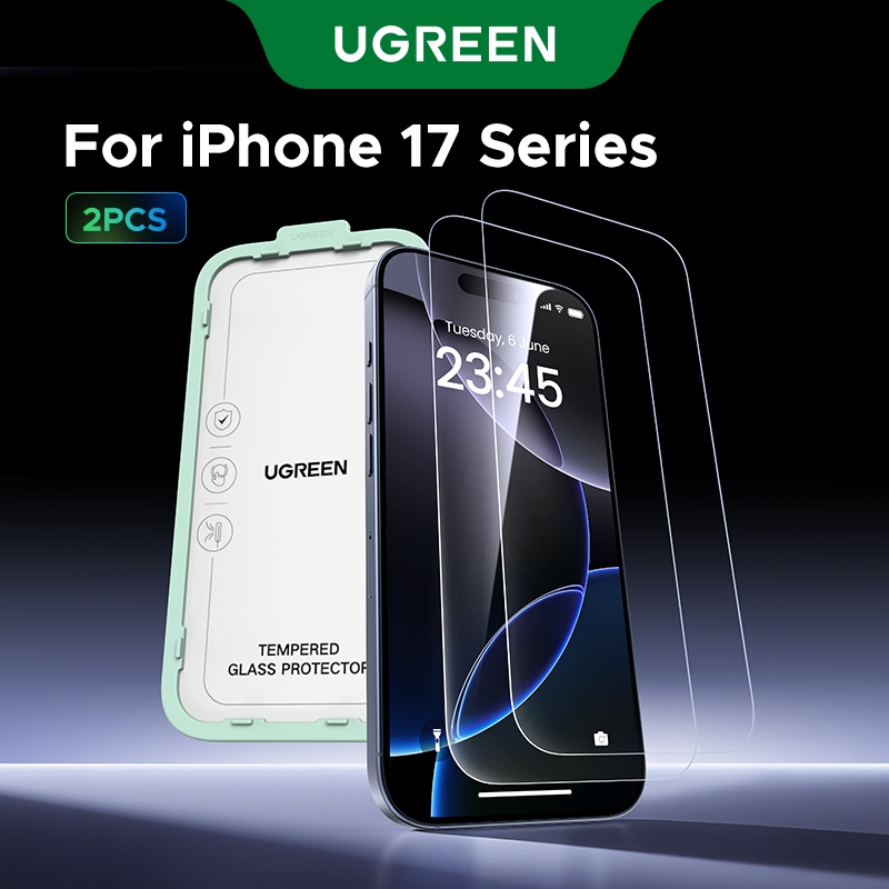 【for iPhone 17 Series】UGREEN แผ่นฟิล์มกระจกปกป้องหน้าจอ 2 ชิ้น ทนทาน แข็งแกร่ง ป