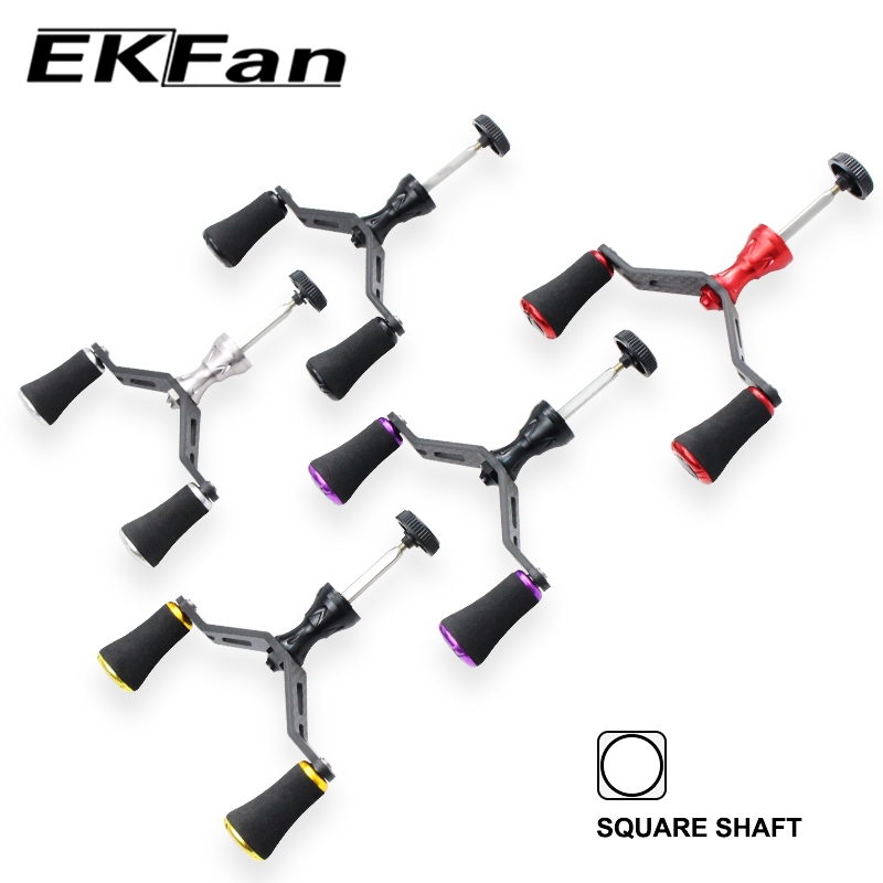 EKfan 105 มิลลิเมตรคาร์บอนไฟเบอร์วัสดุเพลาสี่เหลี่ยมปั่นตกปลารอกจับสําหรับ shimano ล็อคประเภทปั่นตกปลารอกล่อม้วนจับ DIY ชิ้นส่วนคู่ eva ลูกบิด