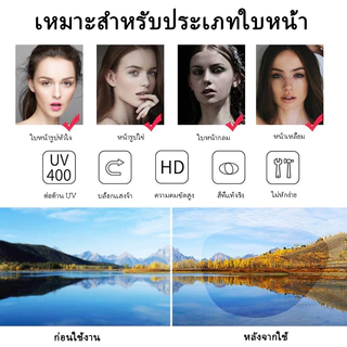 แว่นสายตายาว ออกแดดเปลี่ยนสี กรองแสง เลนส์ออโต้ ฤดูร้อน สงกรานต์ กรอบแว่นตา ทรงเหลี่ยม ผู้ชาย ผู้หญิง 0°（+100°-+450°）