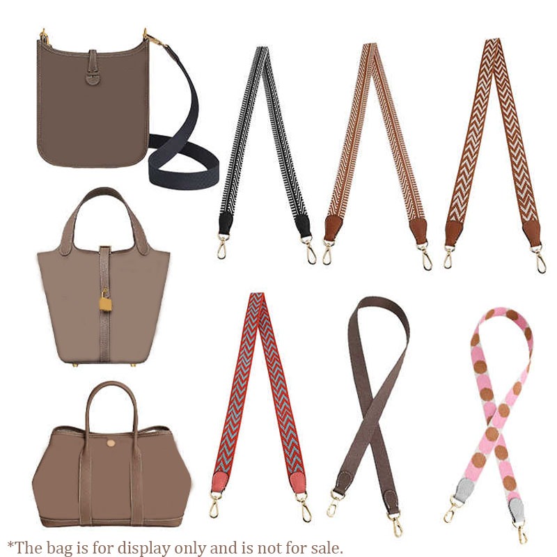 สายรัดกระเป๋าสะพายข้างจากผ้าแคนวาสมากมายสีสัน, เหมาะสำหรับ Hermes Picotin Evelyne และกระเป๋าอื่นๆ