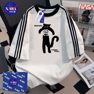 【พร้อมส่ง】🔥NASA ทรงโอเวอร์ไซส์ แขนสั้น ผ้าฝ้ายแท้100% เสื้อ …