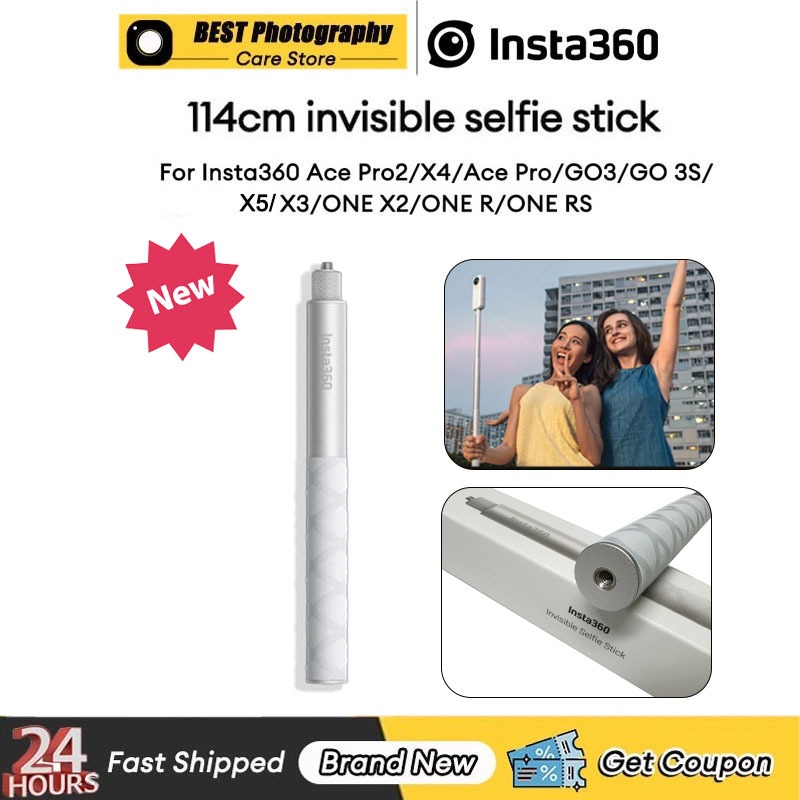【🇹🇭 กรุงเทพฯ】Original INSTA360 114 ซม.ที่มองไม่เห็น Selfie Stick Gold Edition สําหรับ X4 Air/GO Ultr