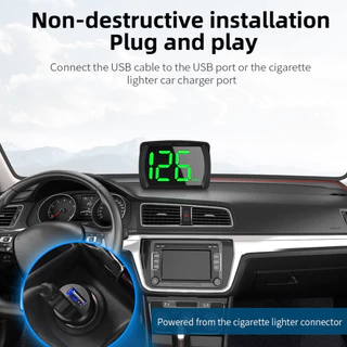 Universal Car Hud GPS Speedometer Head Up Display สําหรับรถยนต์พร้อมปลั๊ก USB ความเร็วและเล่น