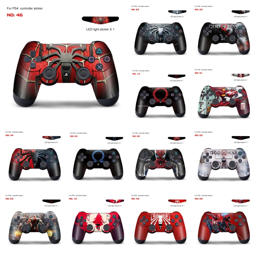 55 สี PS4 Controller รีโมทคอนโทรลไร้สาย Skins Decal Wrap Dualshock สติกเกอร์สําหรับ Sony Playstation 4 Controllers พร้อมไฟ LED สติกเกอร์