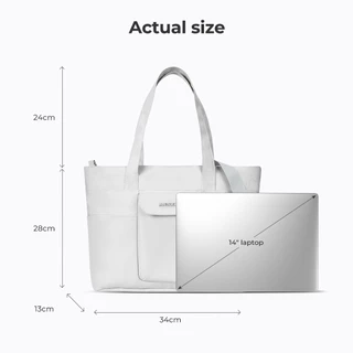 MURIOKI-Island Tote Bag ใส่ Notebook กระเป๋าโท้ทความจุขนาดใหญ่สําหรับผู้หญิงพร้ G1020 (34*13*28CM)