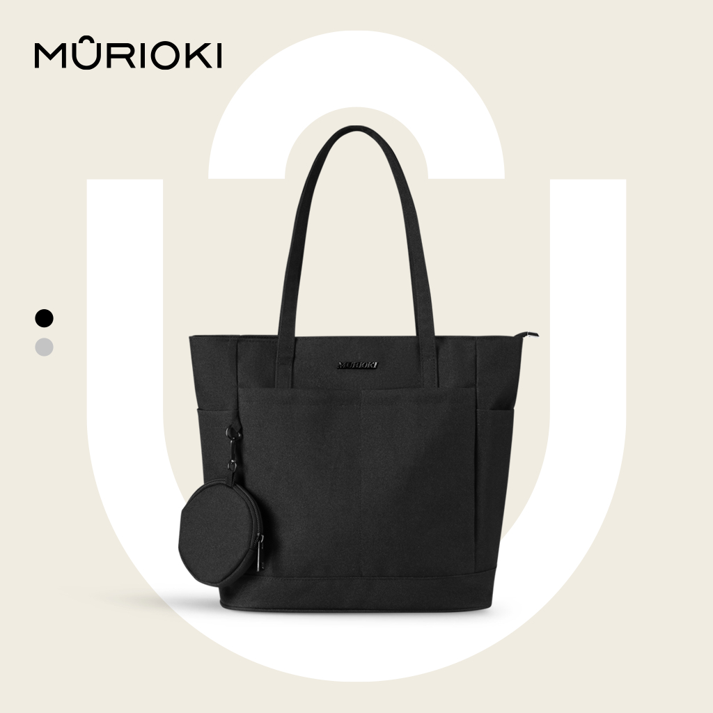 MURIOKI-Echo Tote Bag สําหรับโรงเรียนวิทยาลัยพร้อมกระเป๋าหูฟังที่ถอดออกได้ G1023 (31*15*28 ซม.)