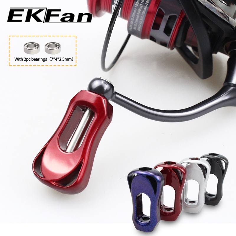 Ekfan ultralight คาร์บอนไฟเบอร์ mini ลูกบิดสําหรับ shimano daiwa abu Spinning Baitcasting ตกปลา Reel 7*4*2.5 มม.แบริ่ง Handle knob 2 PC แบริ่ง Lure Reel Handle DIY อะไหล่