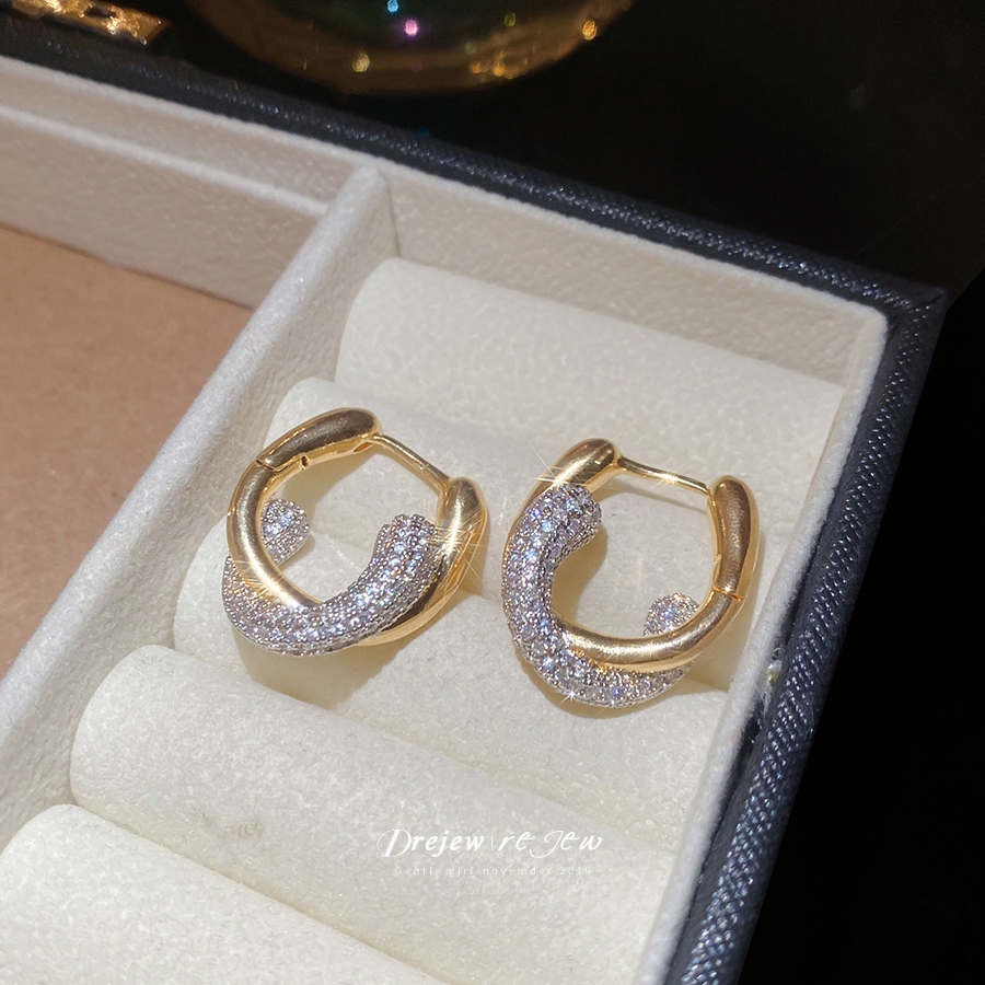 DREYEW หัวเข็มขัดไขว้ ดีไซน์เพทายฝรั่งเศสรูปตัว U ทำจากทองแท้ 18K - รูปที่ 3