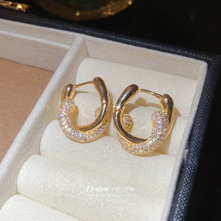 DREYEW หัวเข็มขัดไขว้ ดีไซน์เพทายฝรั่งเศสรูปตัว U ทำจากทองแท้ 18K - รูปที่ 5