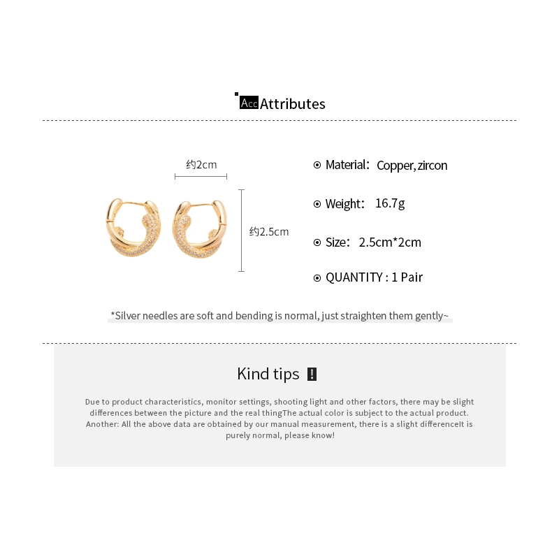 DREYEW หัวเข็มขัดไขว้ ดีไซน์เพทายฝรั่งเศสรูปตัว U ทำจากทองแท้ 18K - รูปที่ 7