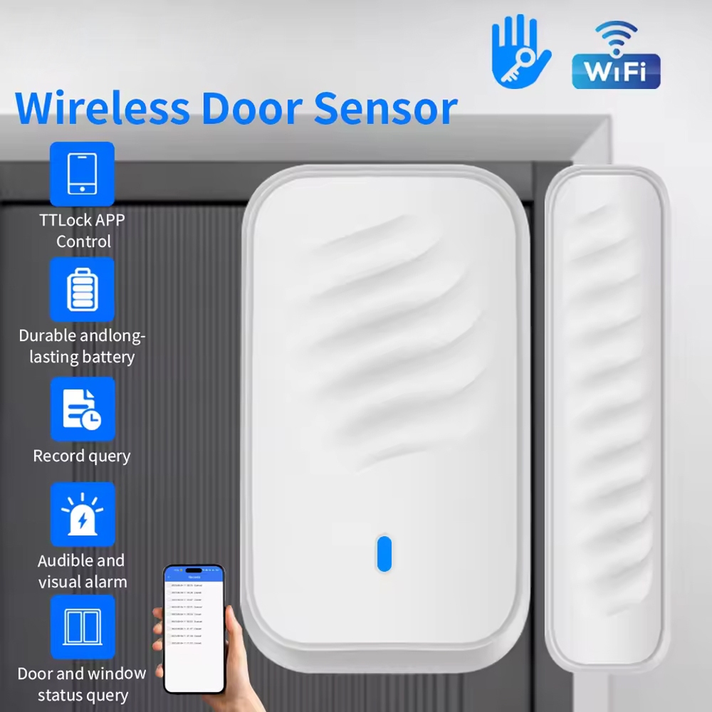 TTLOCK 2.4G WIFI Lock เซ็นเซอร์ประตูที่รองรับเซ็นเซอร์ตรวจจับสถานะประตูทํางานร่วมกับ TTLOCK สมาร์ทล็