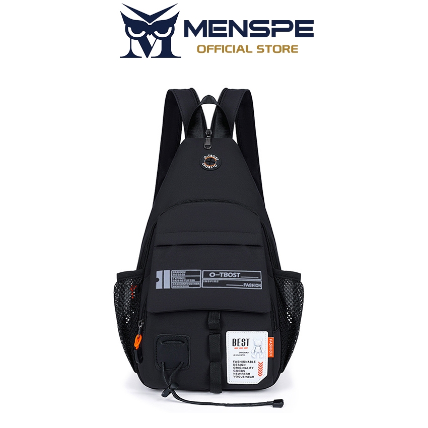 MENSPE กระเป๋าเป้สะพายหลัง แฟชั่นผู้ชายกระเป๋าเป้สะพายหลังมัลติฟังก์ชั่กันน้ําฟอร์ดผ้าความจุขนาดใหญ่เดินทางสบายๆกีฬากระเป๋าหน้าอก