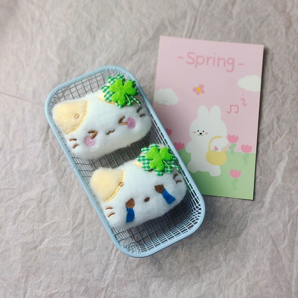 Four-leaf Clover Cotton Cat Plush จี้พวงกุญแจกระเป๋า Charm ของขวัญ - รูปที่ 3