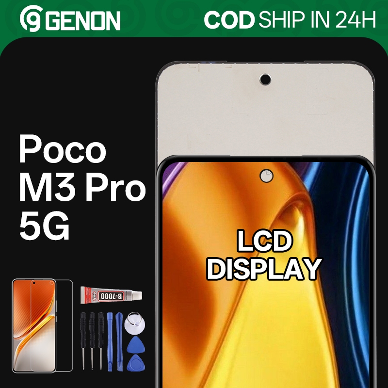Genon IPS 90Hz LCD สําหรับ Xiaomi Poco M3 Pro 5G จอแสดงผล LCD หน้าจอสัมผัสพร้อมกรอบอะไหล่ทดแทน