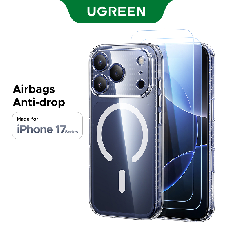 【for iPhone 17 Series】UGREEN เคสโทรศัพท์แม่เหล็ก Crystal Clear Original with All-Button กระจกนิรภัย 