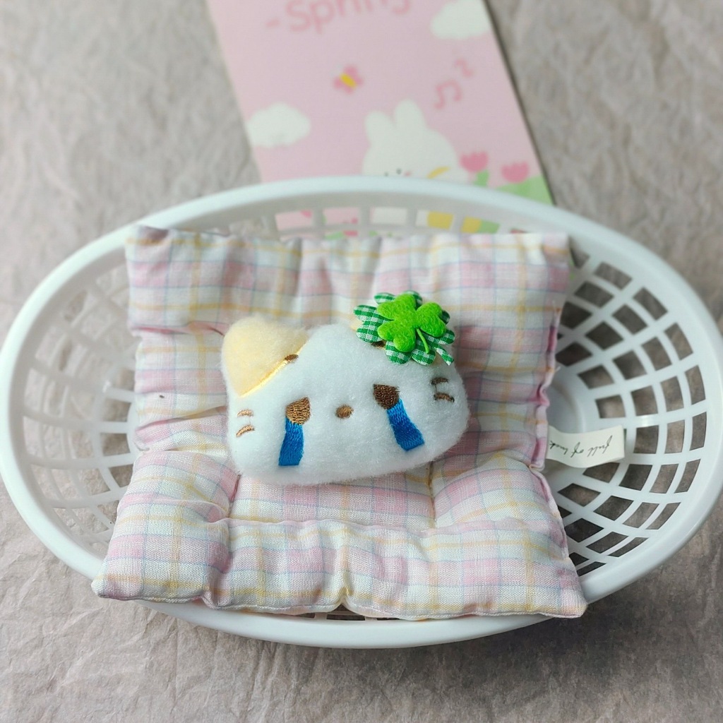 Four-leaf Clover Cotton Cat Plush จี้พวงกุญแจกระเป๋า Charm ของขวัญ - รูปที่ 6