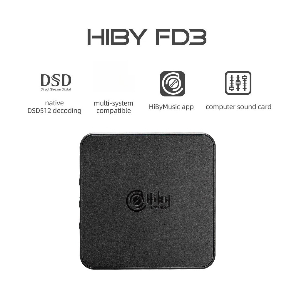 HiBy FD3 Type-C USB DAC หูฟัง AMP เสียง HiFi ES9038Q2M DSD512 MQA 2.5 + 3.5 4 แจ็คหูฟังสําหรับ Win10 PC เครื่องขยายเสียง