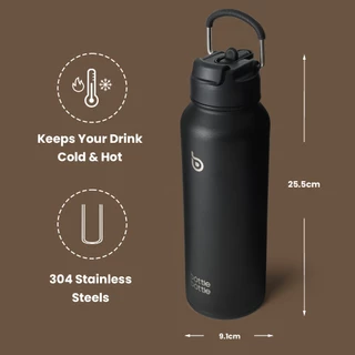 BOTTLE BOTTLE ขวดน้ําสเตนเลส มีฉนวนกันความร้อน 40 ออนซ์ พร้อมหลอดดูด และฝาปิด และกล่องเก็บยา สําหรับเล่นกีฬากลางแจ้ง