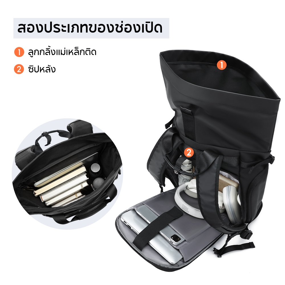 FULL DESIGN กระเป๋า เป้ สําหรับผู้ชาย ใส่แล็ปท็อป กันน้ํา ออกแบบเต็มตัว 26L สําหรับทํางาน โรงเรียน - รูปที่ 3