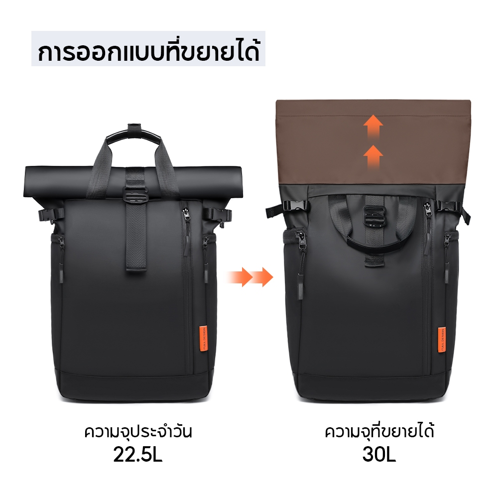 FULL DESIGN กระเป๋า เป้ สําหรับผู้ชาย ใส่แล็ปท็อป กันน้ํา ออกแบบเต็มตัว 26L สําหรับทํางาน โรงเรียน - รูปที่ 4