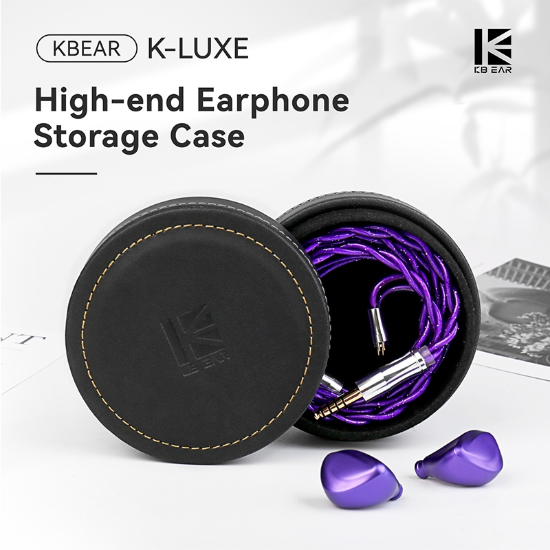KBEAR K-Luxe Storage Protective Case PU สําหรับหูฟังสาย Hard-Shell กล่องหูฟังแบบพกพา‌ เคสสําหรับ KB0