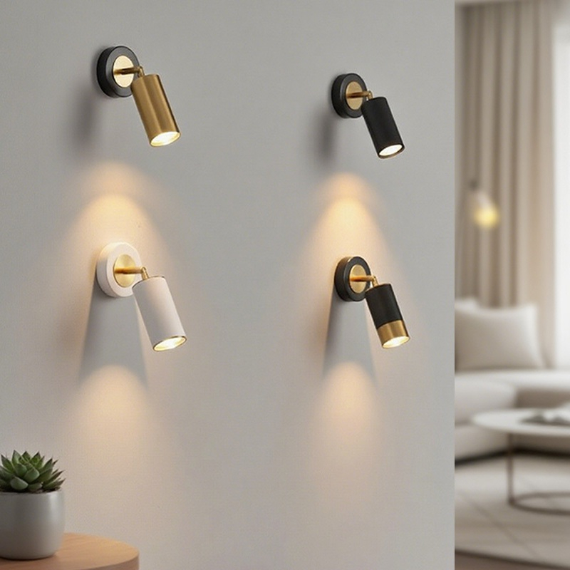โคมไฟติดผนัง - 350° Rotatable ปรับอ่าน Spotlight Minimalist โลหะ Wall Sconce สําหรับศึกษาห้องนั่งเล่นห้องนอนห้องโถง