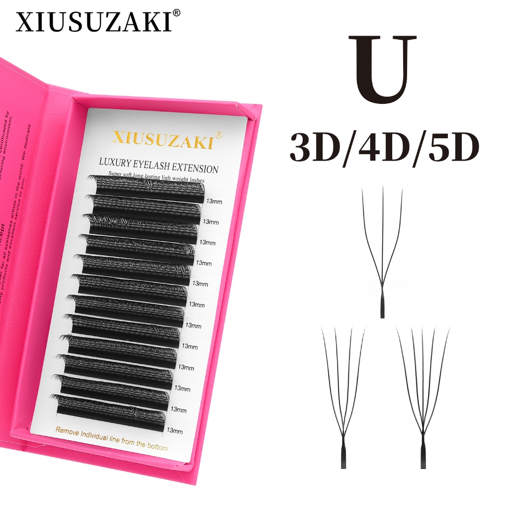 XIUSUZAKI 3D/4D/5D-U รูปร่างขนตา 0.07 มม.รัสเซีย Volume สไตล์ใหม่ Lashes