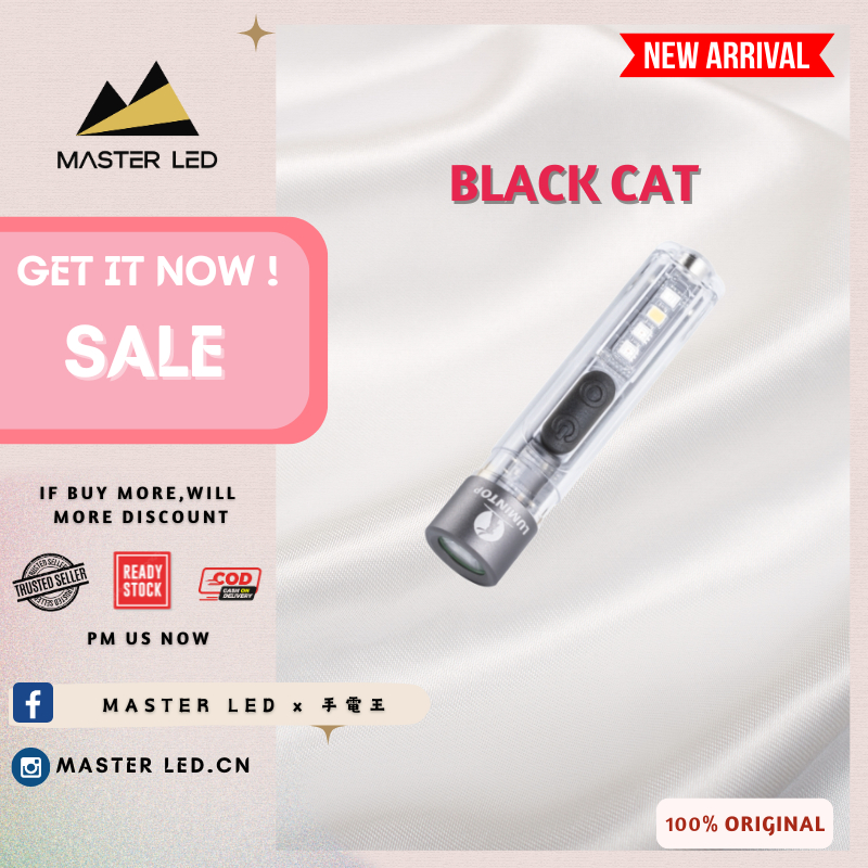 ไฟฉาย Lumintop Black Cat Mini 400 Lumens ชาร์จด้วย USB-C มาพร้อม Warm White, UV และ RGB