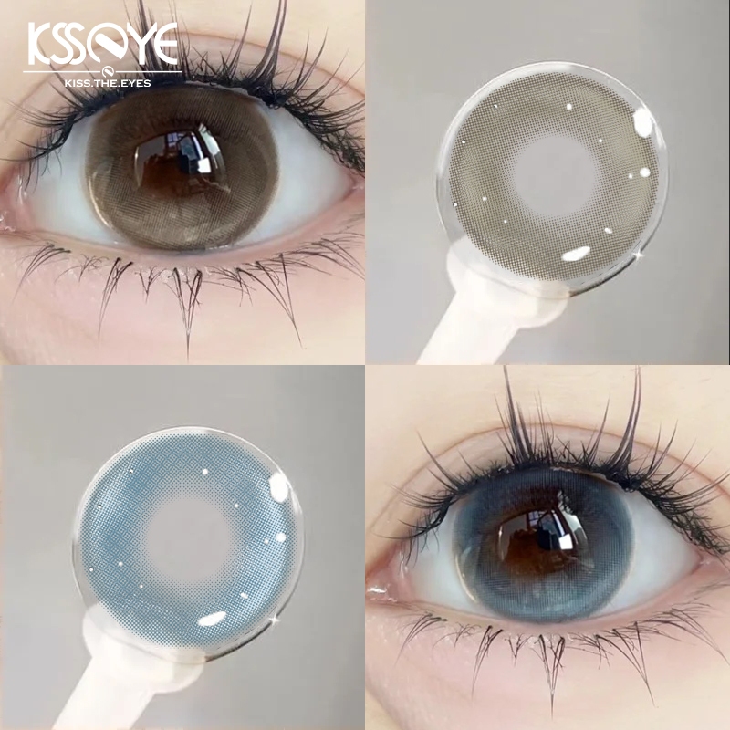 เลนส์ KSSEYE คอนแทคเลนส์สีน้ําเงิน/สีน้ําตาล 14.5 มม. เลนส์เส้นผ่านศูนย์กลางขนาดใหญ่ 1 วันใช้ Softlens 40% คอนแทคเลนส์ไร้ขอบธรรมชาติ
