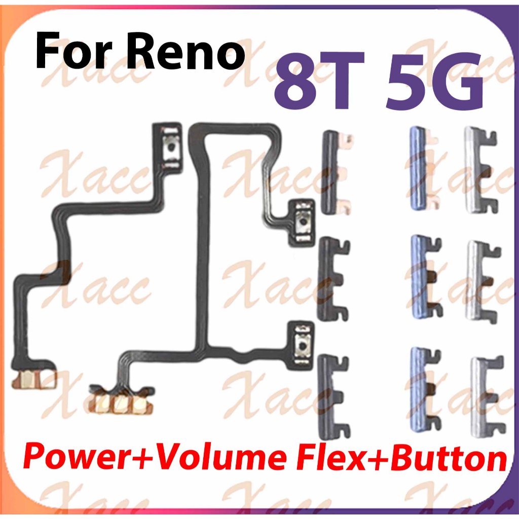 สําหรับ OPPO Reno 8T 5G CPH2505 ปุ่มปรับระดับเสียงสายไฟ Flex Cable พร้อม ON OFF ด้านข้าง Key เอาต์พุตริบบิ้นอะไหล่ซ่อมโทรศัพท์ติดตั้งเปลี่ยน