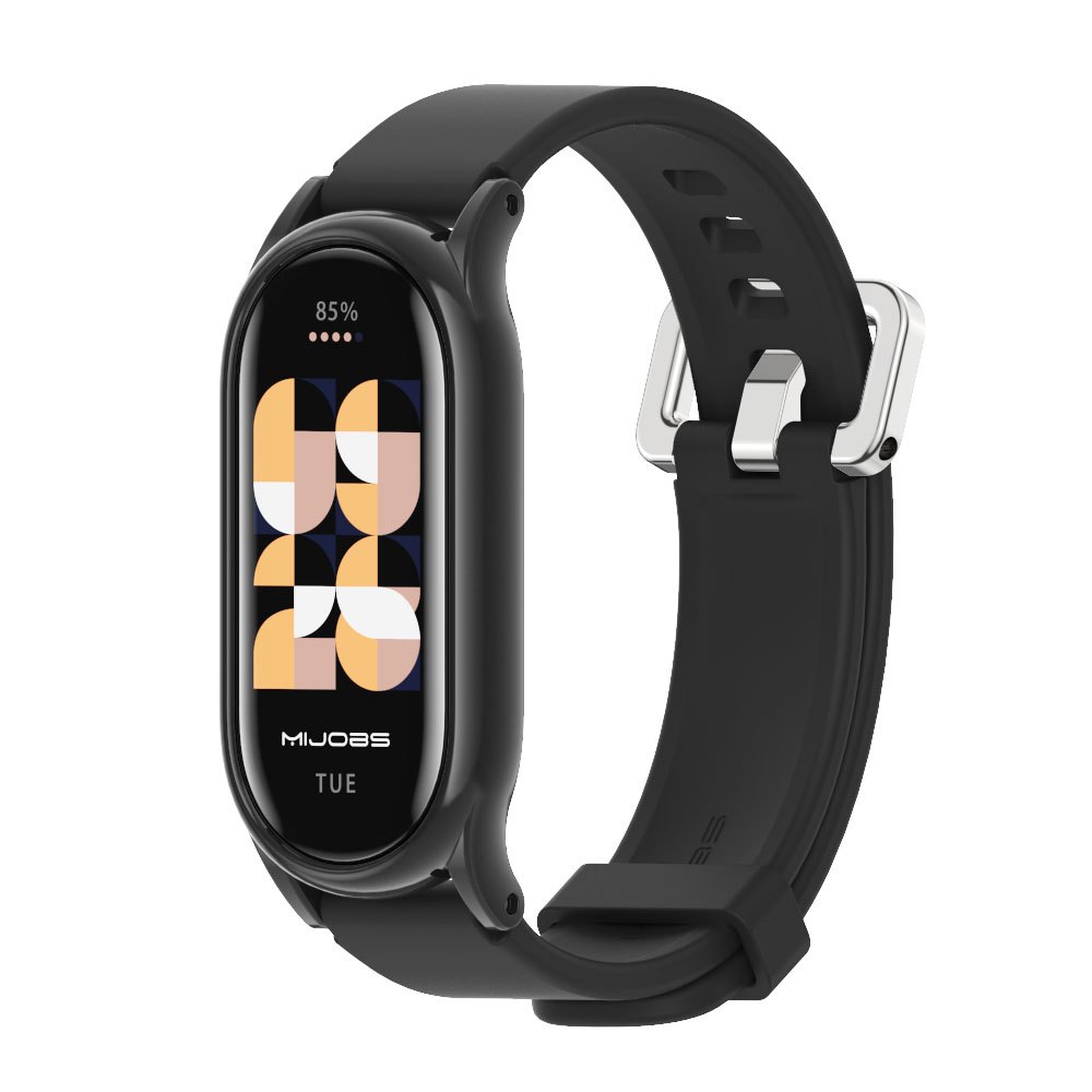 MIJOBS for Mi Band 10 9 8 มิโจบ สําหรับ ไมล์ วงดนตรี สายซิลิโคนสายนาฬิกากันน้ํา - เคสป้องกันที่ทนทานอุปกรณ์เสริมสําหรับผู้ชายและผู้หญิง