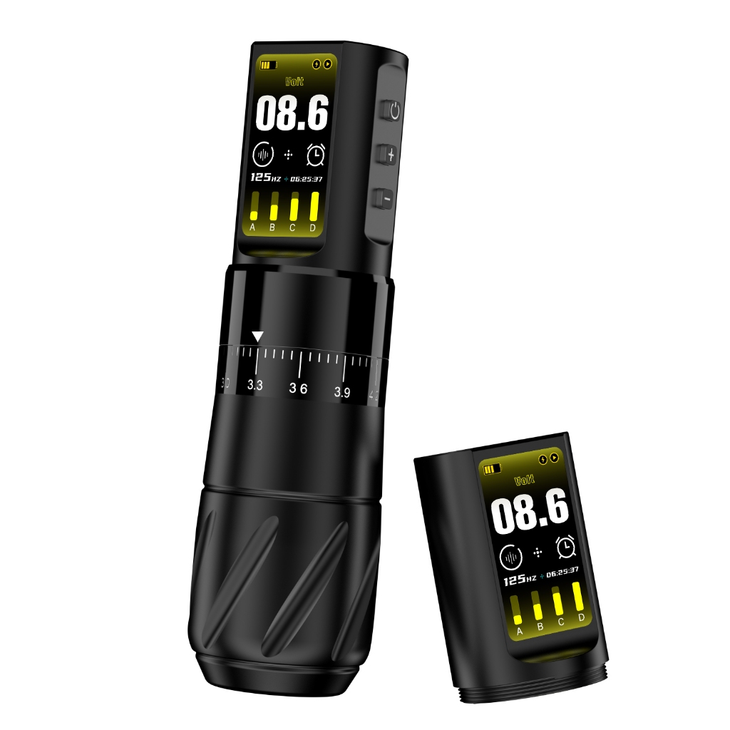 แลนเซอร์ไร้สายสักปากกาเครื่องโหมดจุดกระโดดเริ่มต้นแหล่งจ่ายไฟปรับจังหวะเครื่องสักปากกา