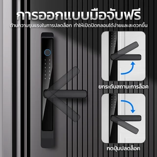 Kadonio กันน้ํากันฝุ่น บานเลื่อน / บานสวิง Digital Door Lock ลายนิ้วมือประตูบานเลื่อนสมาร์ทล็อค TTLOCK L955