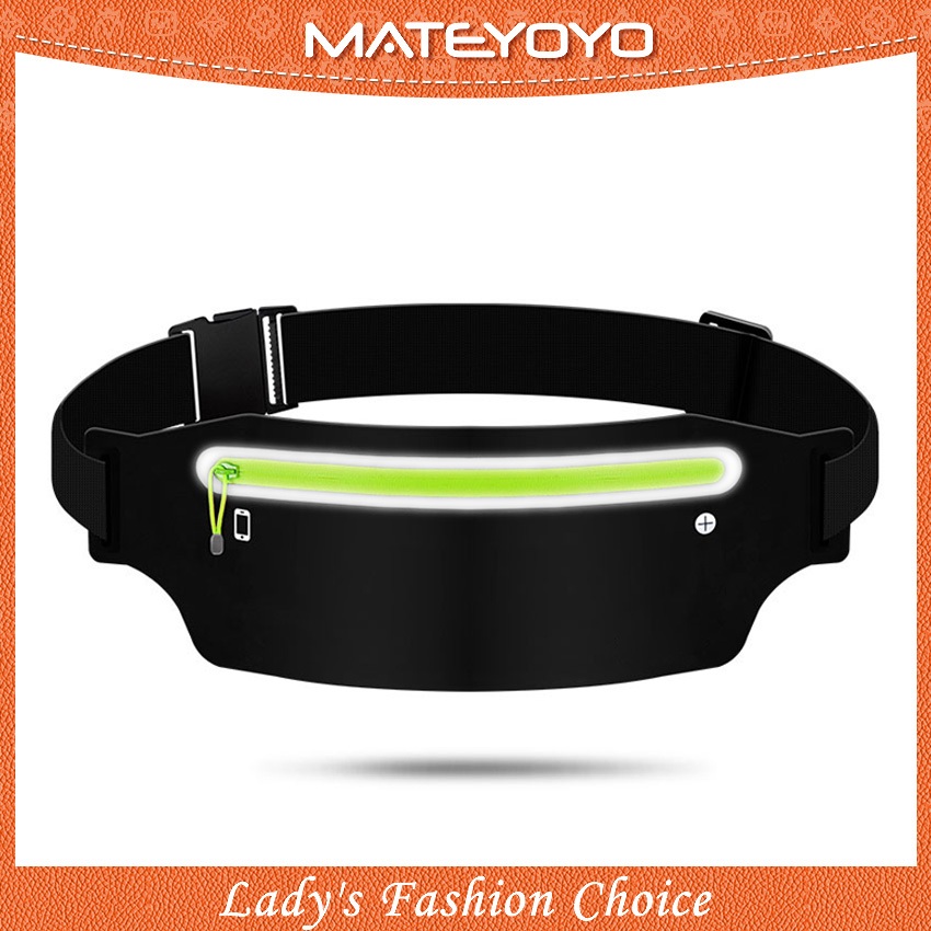 MATEYOYO กระเป๋าคาดเอวแฟชั่น กีฬาเอาท์ดอร์ กระเป๋าคาดเอวบางเฉียบ กระเป๋าวิ่งปรับขนาดได้สำหรับผู้ชาย