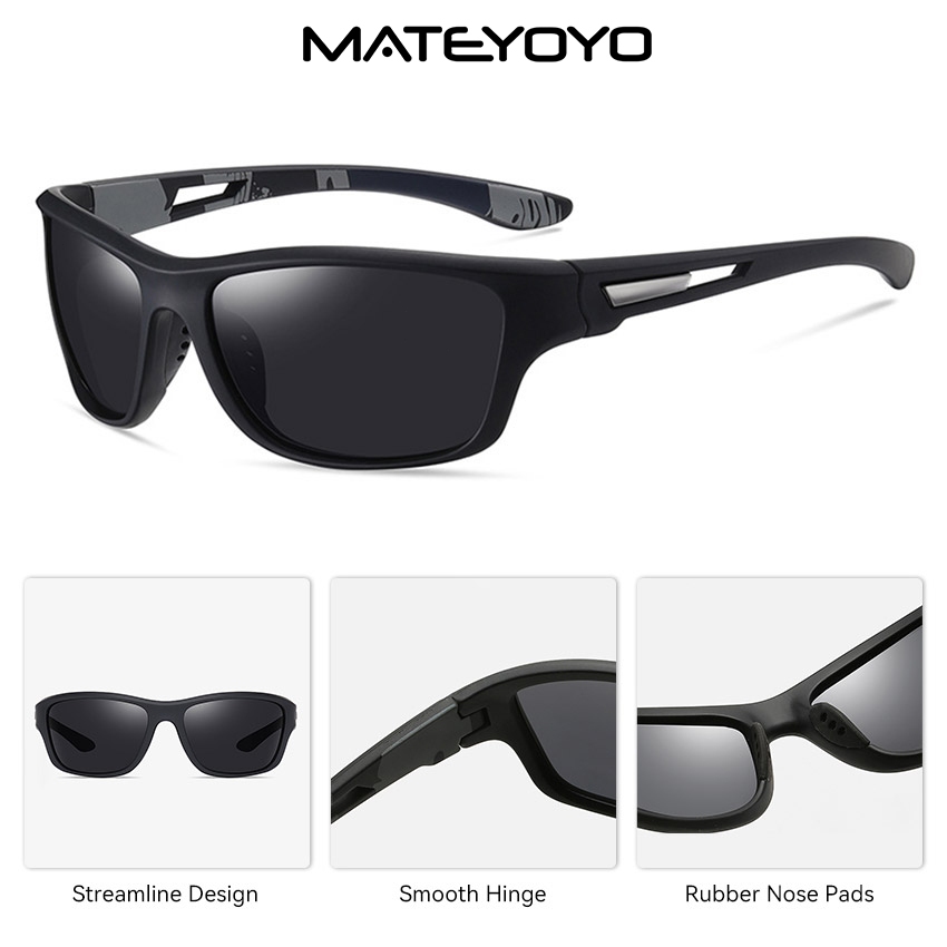 MATEYOYO نظارة شمسية رياضية رجالية مستقطبة UV400 — صورة 5