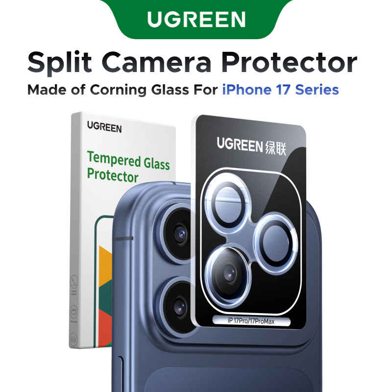 【for iPhone 17 Series】UGREEN  ฟิล์มกระจกกันเลนส์กล้องแบบวงแหวน แบบสวมครอบแยกแต่ละเลนส์ ทนทาน แข็งแกร่ง รองรับ iPhone 17 Series สำหรับ iPhone 17 Pro Max iPhone 17 Air