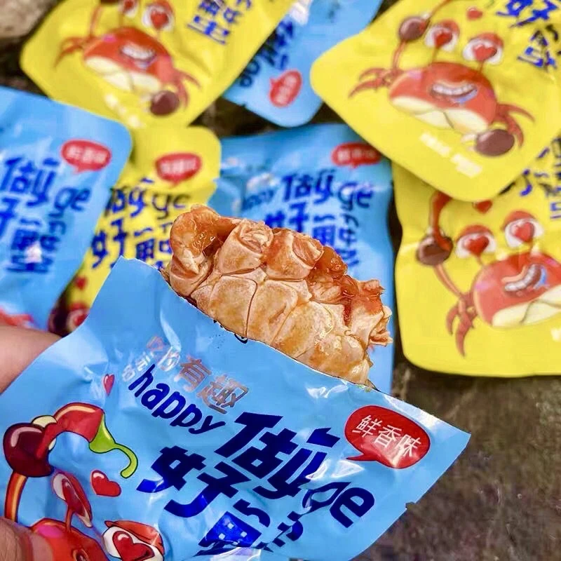 🦀พร้อมส่ง🦀ขนมปูรสเผ็ด รสเผ็ด พร้อมทาน ปูกรอบจีน อร่อย ของว่างสบายๆ ของว่างอาหารทะเล